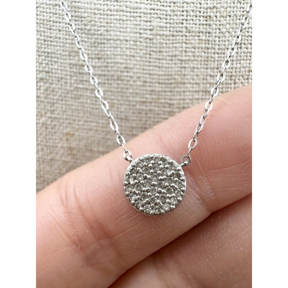 Nadri Paved Cubic Zirconia Necklace SilverTone 18”